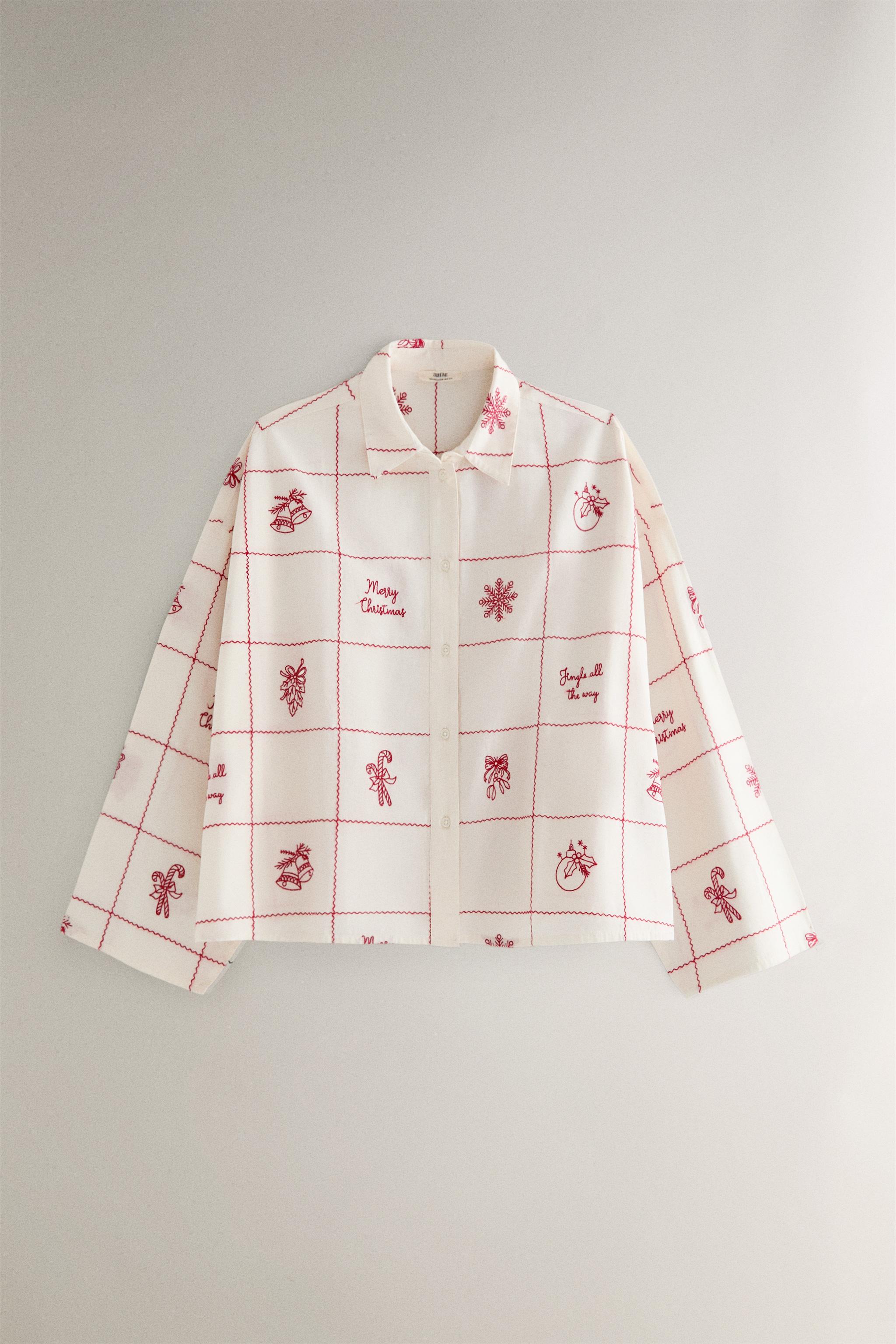 CHRISTMAS EMBROIDERY CHECK SHIRT